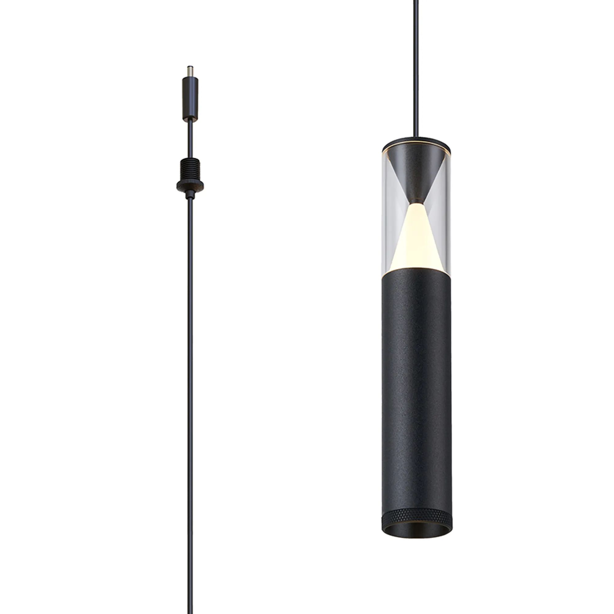 M9324  Modular Spark 2.4m Assembly Pendant With A DC Plug, 5.6W LED, 3000K, Sand Black